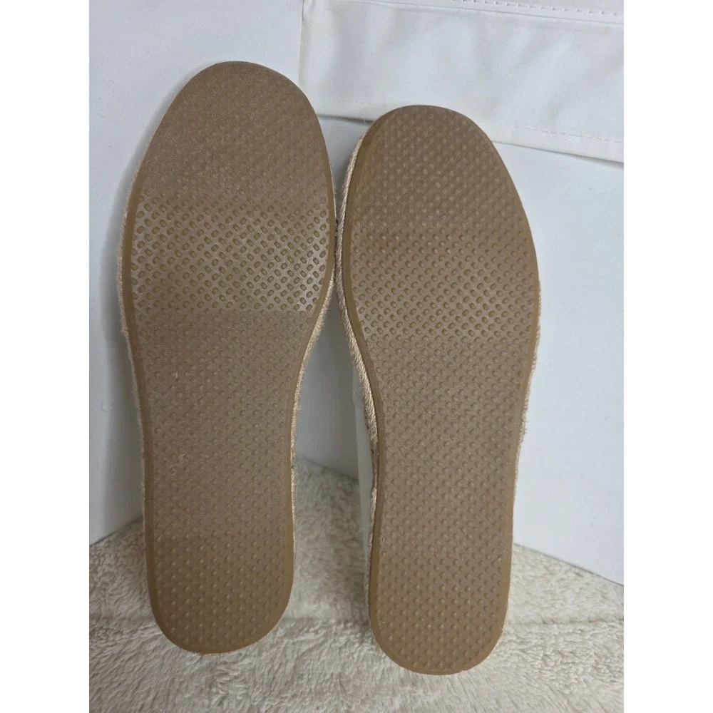 TOMS Off White Alpargata Espadrille Slip On Canvas‎ Shoes W's 10 Comfy Relaxing